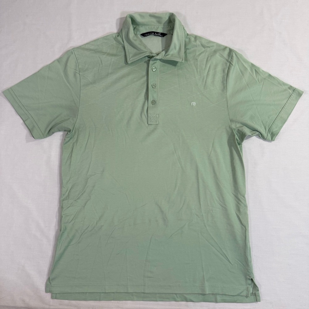 Travis Mathew Shirt Mens Sz L Green Short Sleeve Polo Casual Golf
